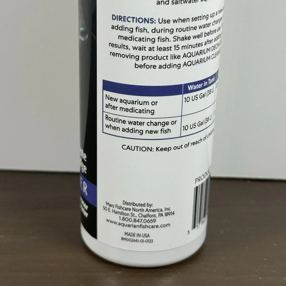 Aquarian Aquarium Cleaner Conditioner Liquid 8 oz Fresh Salt Water Treatment New